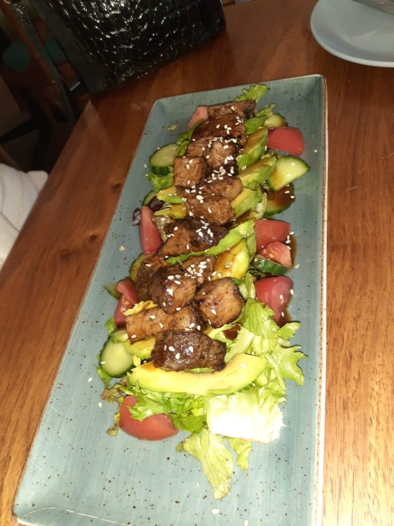 Steak strip salad at Willows Caffe